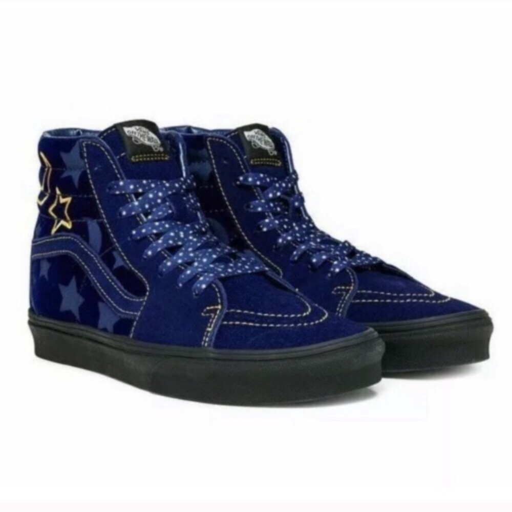 VANS Disney High Tops Skater Tennis Shoes Suede Mickey Sorcerer Star Navy 5.5